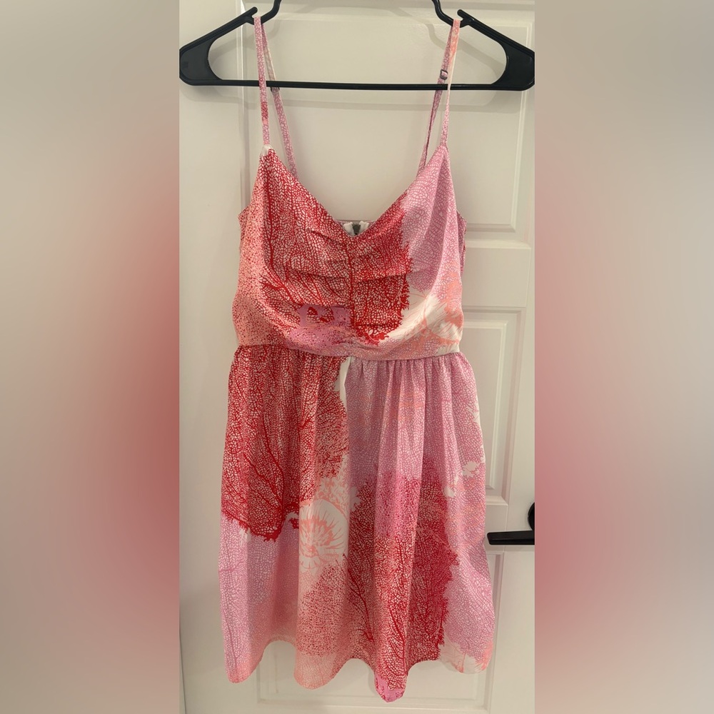 Roxy Pink and Red Patterned Womens Dress Size Small